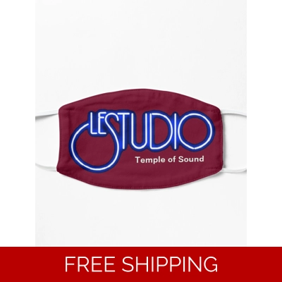 Le Studio Covid Dark Red Mask White & Blue Logo TOS White